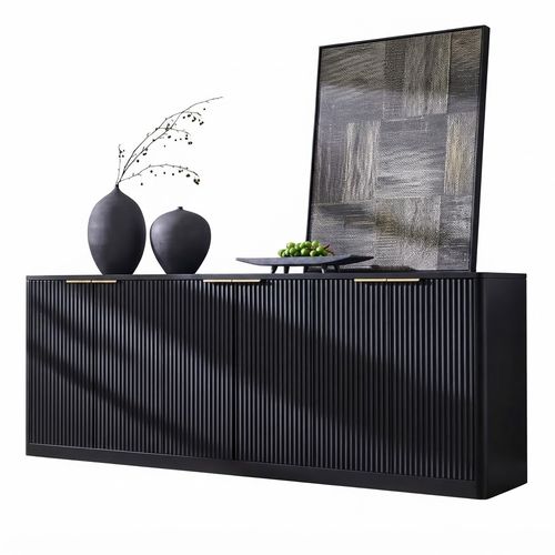 67-inch Fluted Buffet Cabinet with Six Doors