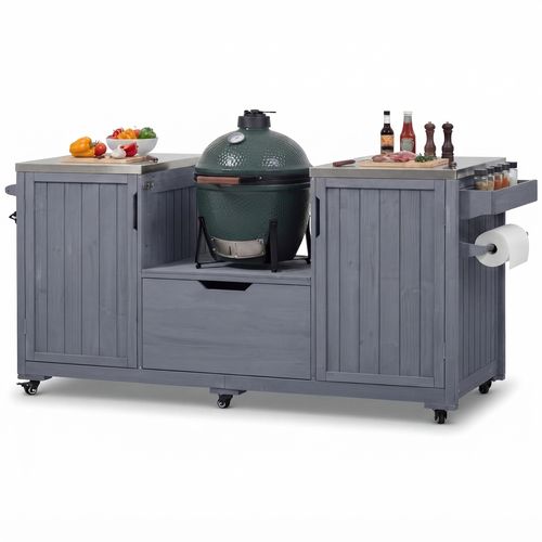 66.5-inch Outdoor Grill Cart in Fir Wood